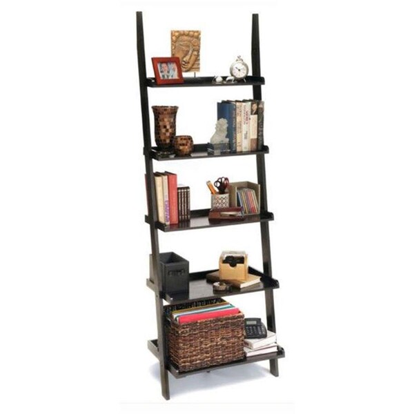 Convenience Concepts American Heritage Ladder Bookshelf in Black - HI2539629