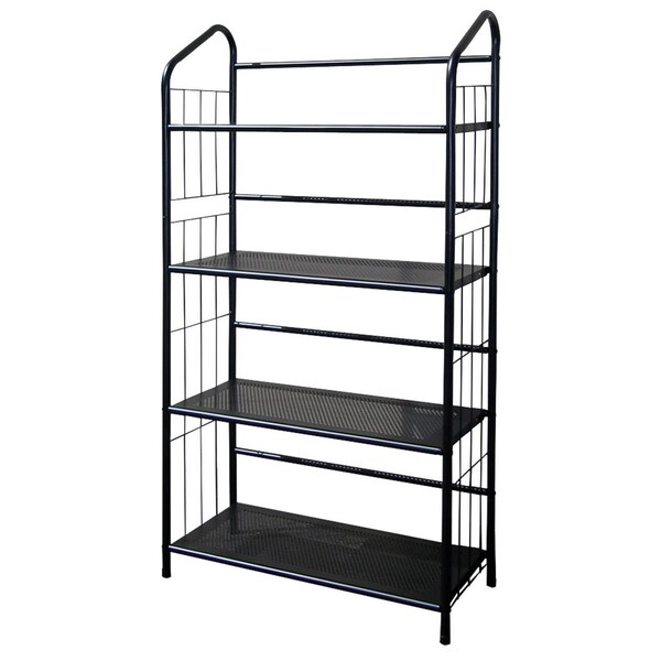 Gfancy Fixtures Black Four Shelf Metal Standing Book Shelf - GF3091859