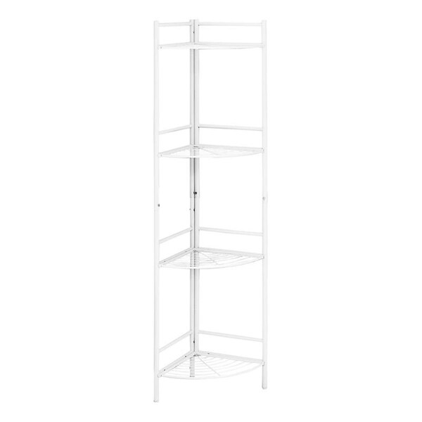 Gfancy Fixtures 18.5 x 13.5 x 57.75 in. White Metal Corner Etagere Bookcase - GF3090736