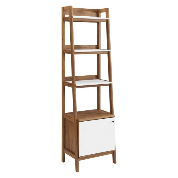 Modway Furniture 21 in. Bixby Bookshelf, Walnut White - EEI-4655-WAL-WHI