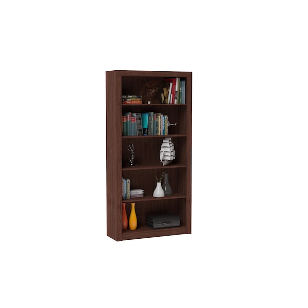 Manhattan Comfort Bookcase 1.0, 5 Shelves, Nut Brown - 27AMC164