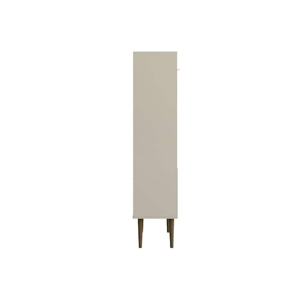 Manhattan Comfort Bogart Bookcase in Off-White and Nature - 254BMC10