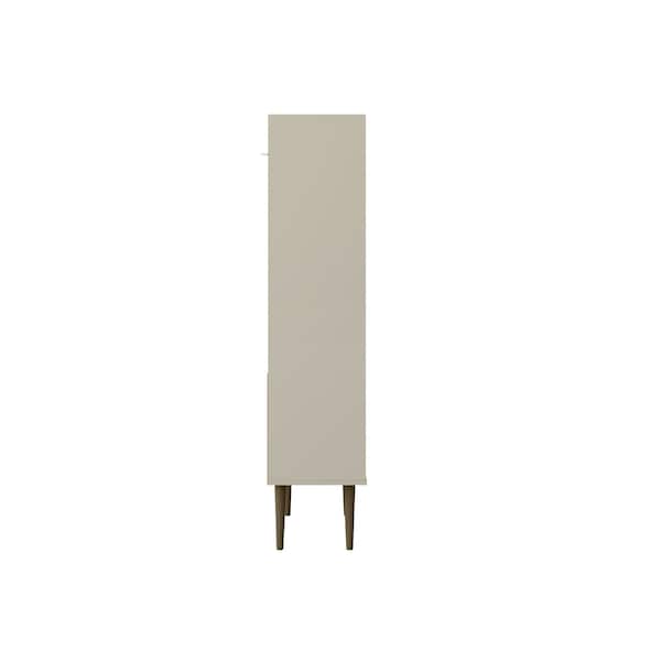 Manhattan Comfort Bogart Bookcase in Off-White and Nature - 254BMC10