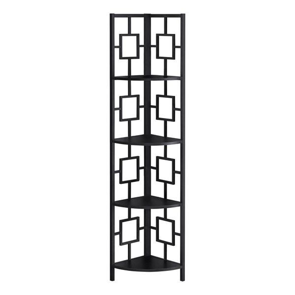 Daphnes Dinnette 62 in. Corner Etagere Bookcase, Black - Black Metal Finish - DA2618211