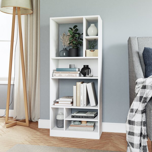 Manhattan Comfort Bookcase 3.0, 8 Shelves, White - 23AMC6