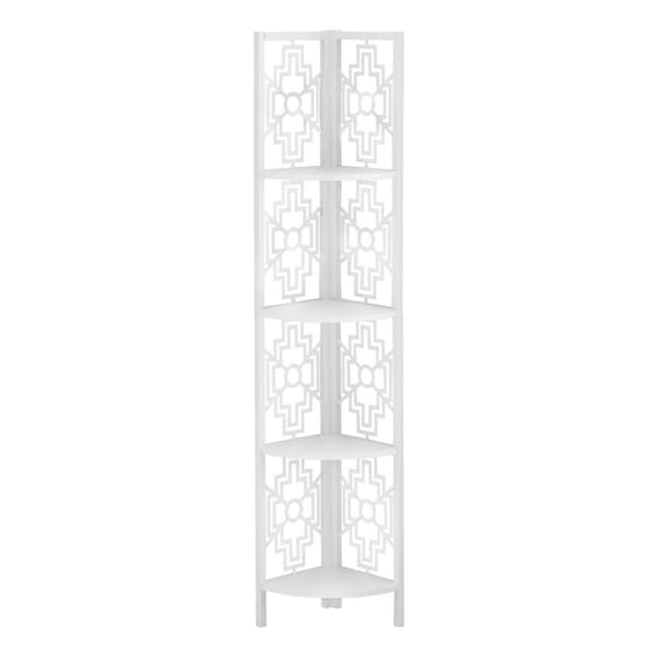 Daphnes Dinnette 62 in. Corner Etagere Bookcase, White - White Metal Finish - DA2618213