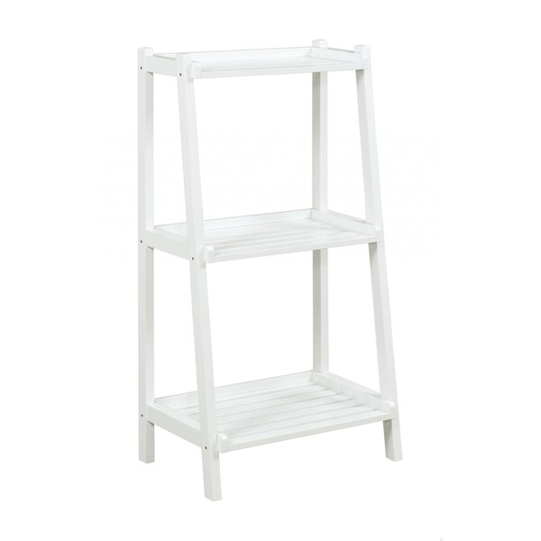 Homeroots 42 in. Bookcase with 3 Shelves, White - 380035