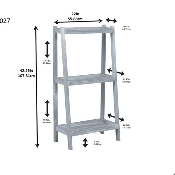 Homeroots 42 in. Bookcase with 3 Shelves, White - 380035
