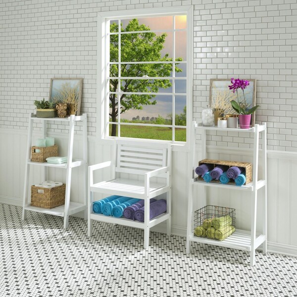 Homeroots 42 in. Bookcase with 3 Shelves, White - 380035