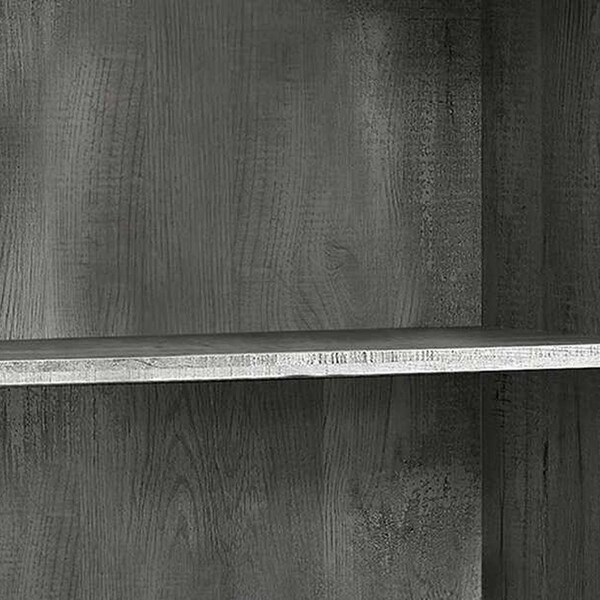 Homeroots 47.5 in. Grey Particle Board & MDF Bookshelf with Adjustable Shelves - 333506