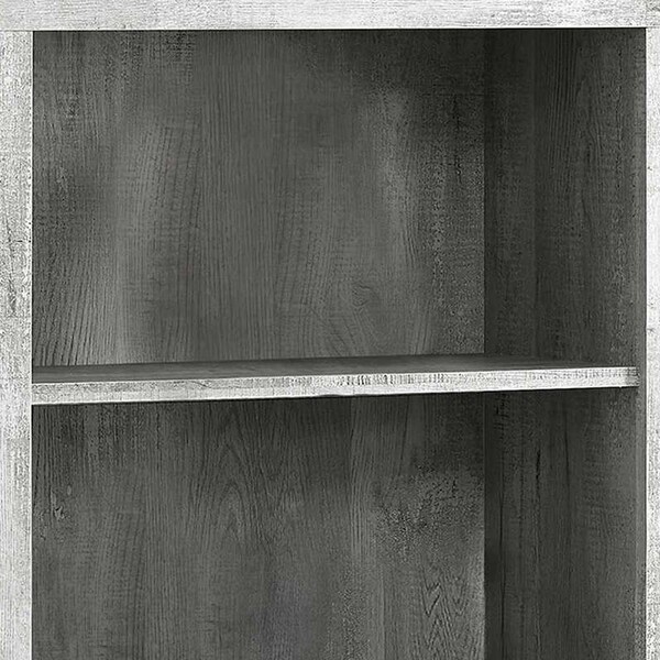 Homeroots 47.5 in. Grey Particle Board & MDF Bookshelf with Adjustable Shelves - 333506