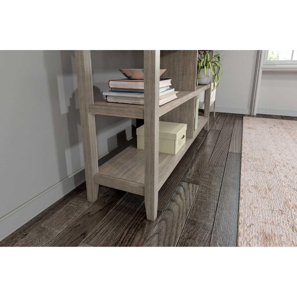 Homeroots 30 in. Bookcase with 2 Shelves in Washed Grey - 379941