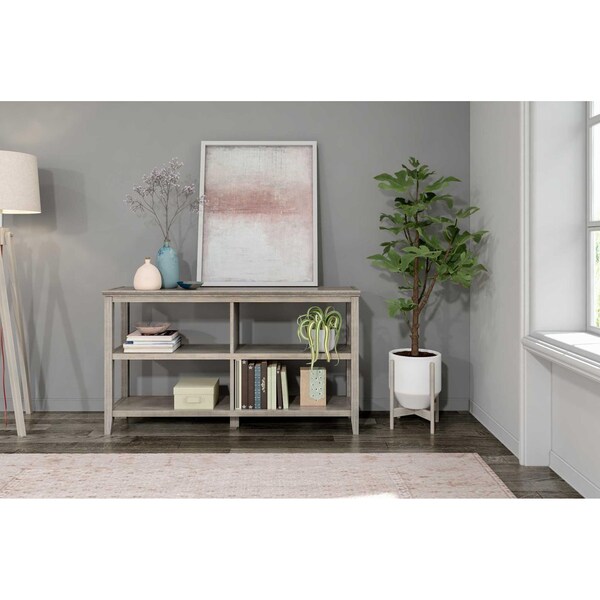Homeroots 30 in. Bookcase with 2 Shelves in Washed Grey - 379941