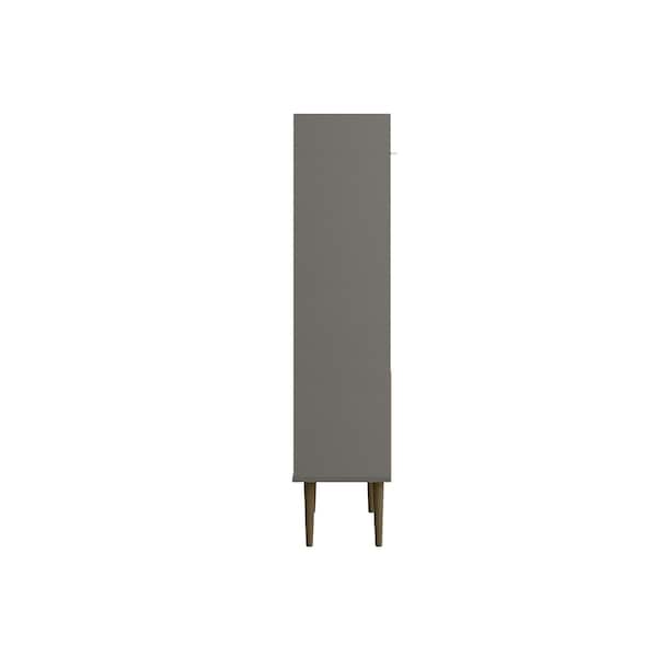 Manhattan Comfort Bogart Bookcase in Grey and Nature - 254BMC50