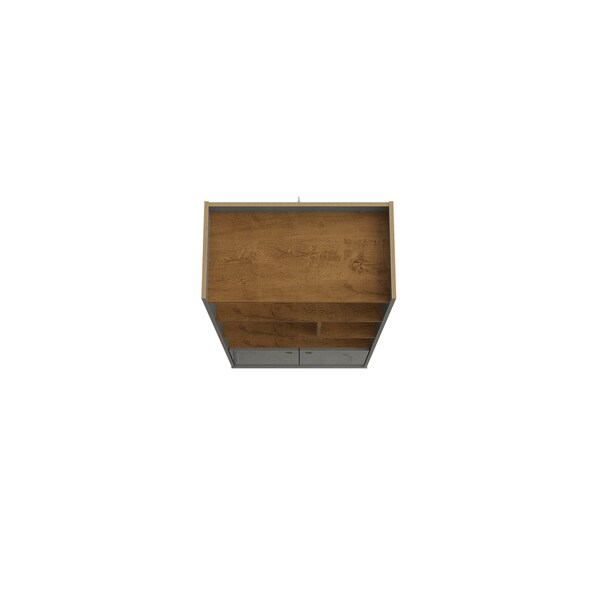 Manhattan Comfort Bogart Bookcase in Grey and Nature - 254BMC50