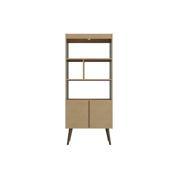 Manhattan Comfort Bogart Bookcase in Grey and Nature - 254BMC50
