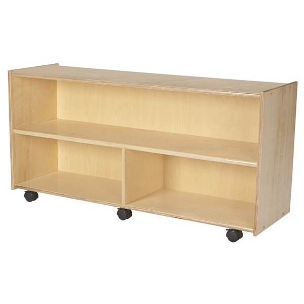 Childcraft Mobile Storage Unit with Locking Casters, 3 Compartment, 47-3/4 x 14-1/4 x 24 Inches - 1558435