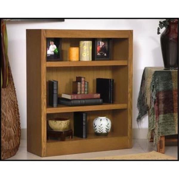 Concepts In Wood Concepts In Wood MI3036-D Single Wide Bookcase; Dry Oak Finish 3 Shelves - MI3036-D