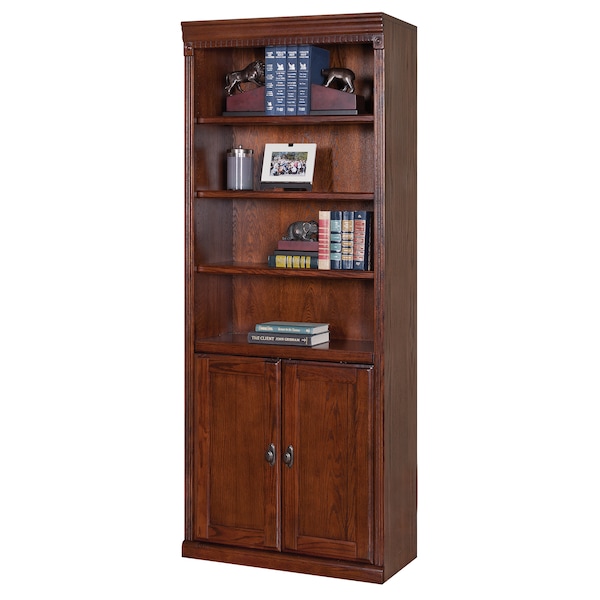 Huntington Oxford Huntington Oxford 6 Shelf Wood Bookcase in Burnished Brown - IMHO3072DB