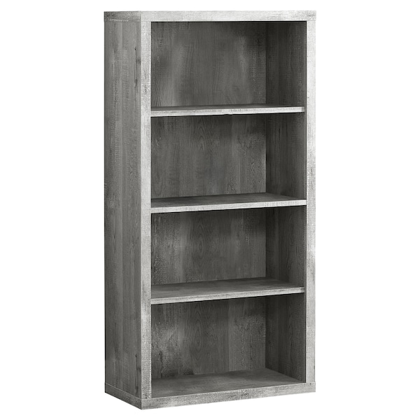 Monarch Specialties Bookshelf, Bookcase, Etagere, 5 Tier, 48"H, Office, Bedroom, Laminate, Grey, Contemporary, Modern - I 7405
