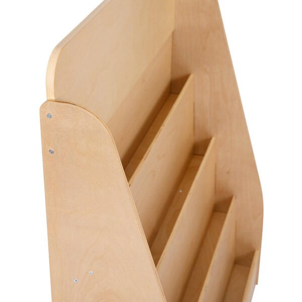 Flash Furniture 4 Shelf Natural Birch & Poplar Book Display Stand - MK-STR800L-GG