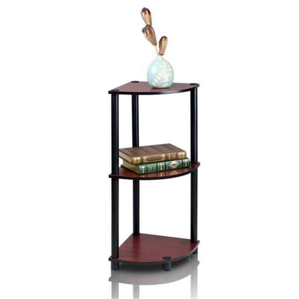 Furinno Furinno Turn-N-Tube 3-Tier Corner Display Rack Multipurpose Shelving Unit; Dark Cherry & Black - 29.6 x 11.6 x 11.6 in. - 12077DC/BK