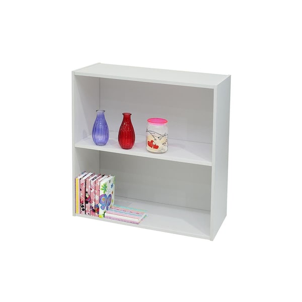 D2D Technologies 24 x 24 x 11 in. Wood 2 Tier Bookcase - White - D21582159