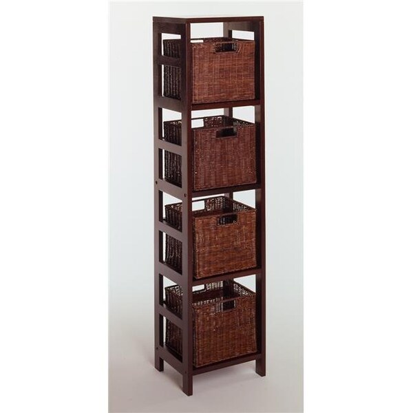 Winsome Winsome 92514 Espresso Beechwood SHELF4-SECTNARROW - 92514
