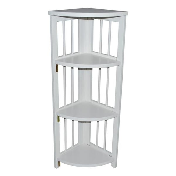Yu Shan Co Usa Yu Shan CO USA Ltd 315-11 4-tier corner folding bookcase  White - 315-11