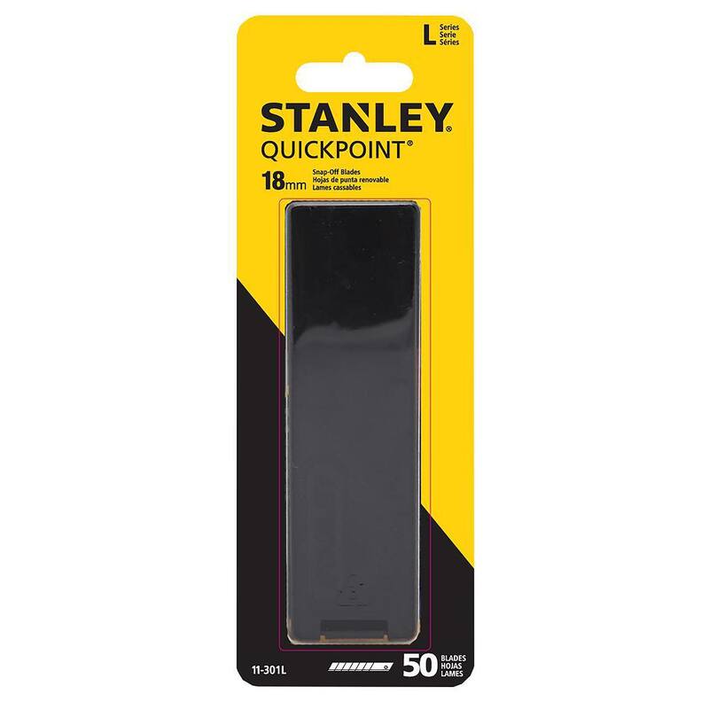 Stanley 18mm Quick-Point Blades with Dispenser (50-Pack) - 11-301L