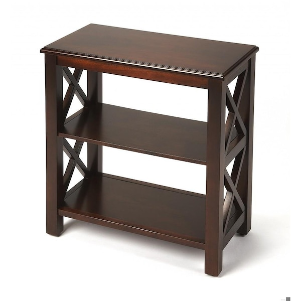 Homeroots 25 x 22 x 12 in. Vance Plantation Cherry Bookcase - 389560