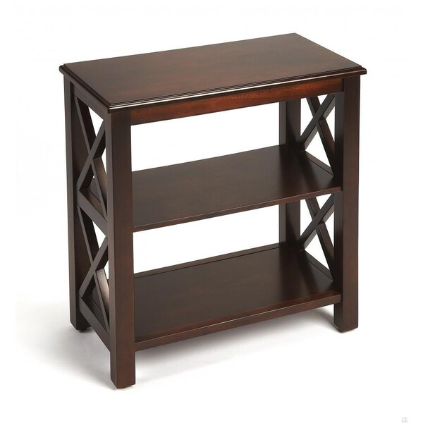Homeroots 25 x 22 x 12 in. Vance Plantation Cherry Bookcase - 389560