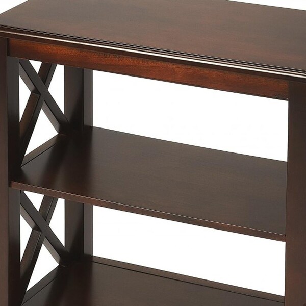 Homeroots 25 x 22 x 12 in. Vance Plantation Cherry Bookcase - 389560