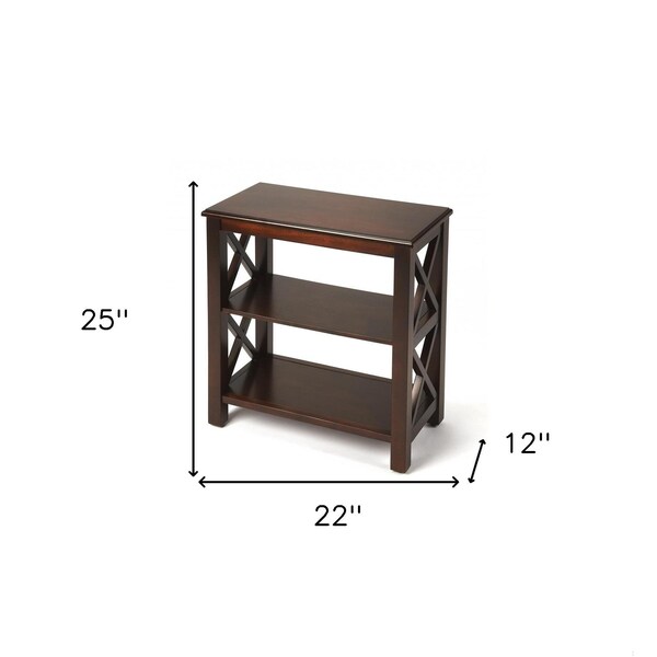 Homeroots 25 x 22 x 12 in. Vance Plantation Cherry Bookcase - 389560