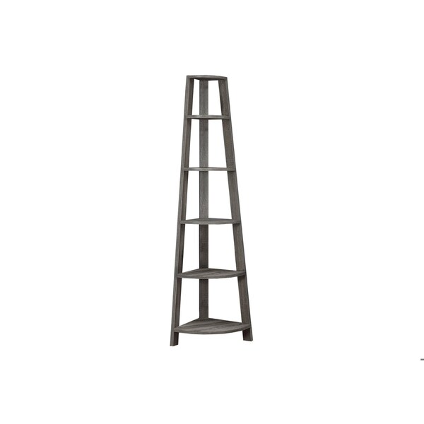 Homeroots 72 in. Dark Taupe Particle BoardLaminate & MDF Corner Bookshelf - 332853