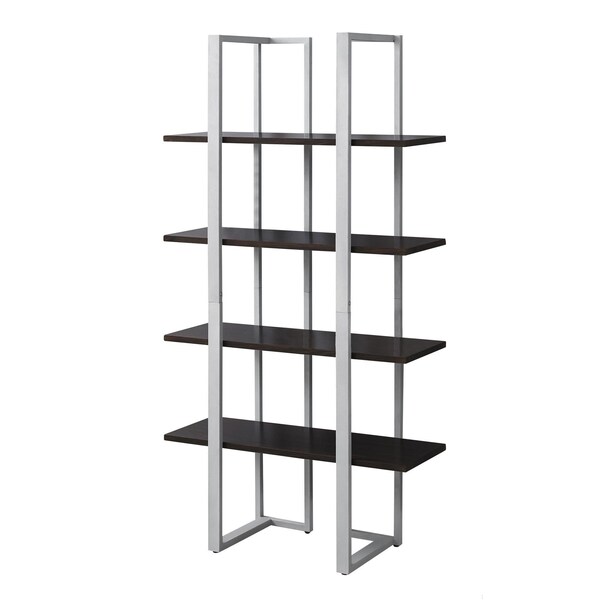 Homeroots 60 in. Cappuccino MDF & Silver Metal Bookshelf - 333434