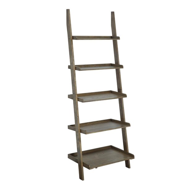 Convenience Concepts American Heritage Bookshelf Ladder, Driftwood - 72 x 14 x 24 in. - HI2539708