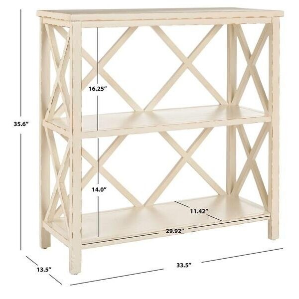 Safavieh Cooper Distressed Ivory Bookcase - AMH6536A