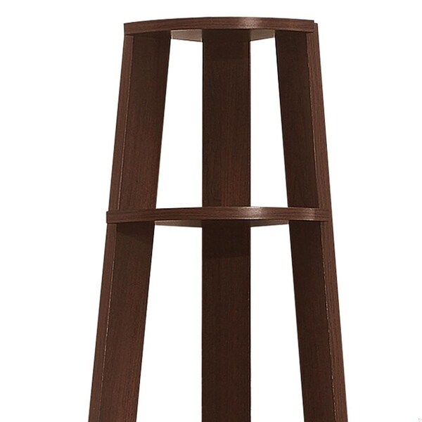 Homeroots Cappuccino & Cherry Bookcase with Corner Accent Shelf 15.5 x 22.5 x 71.25 in. - 355703