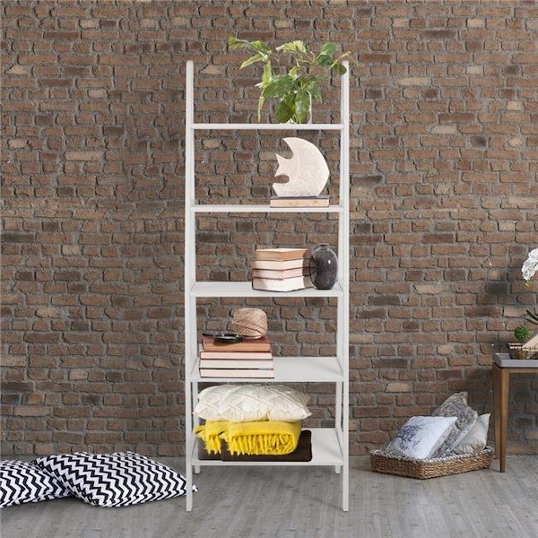 Casual Home Casual Home 176-51 5-Shelf Ladder Bookcase; White - 176-51