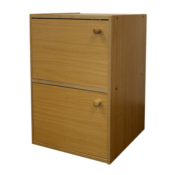 Gfancy Fixtures Standard Natural Double Door Verticle Book Shelf - GF3099208
