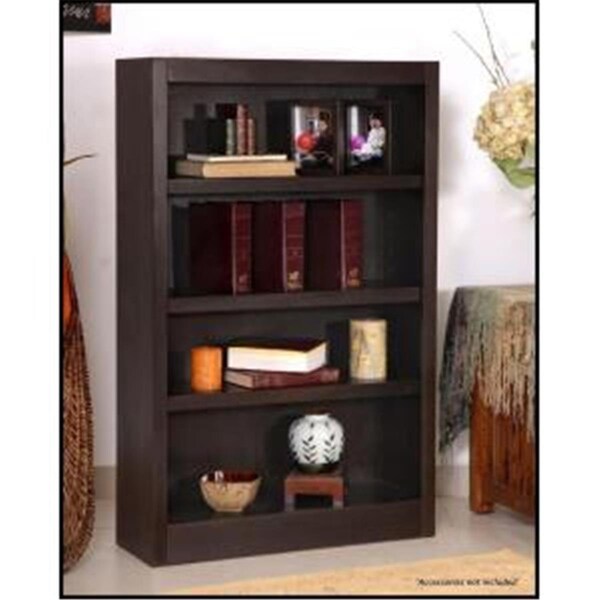 Concepts In Wood Single Wide Bookcase- Espresso Finish 4 Shelves - MI3048-E