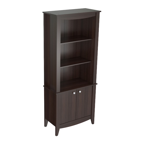 Inval Wall Unit / Bookcase 70.87 in. H 5-shelf with 2 Doors in Espresso - BE-8004