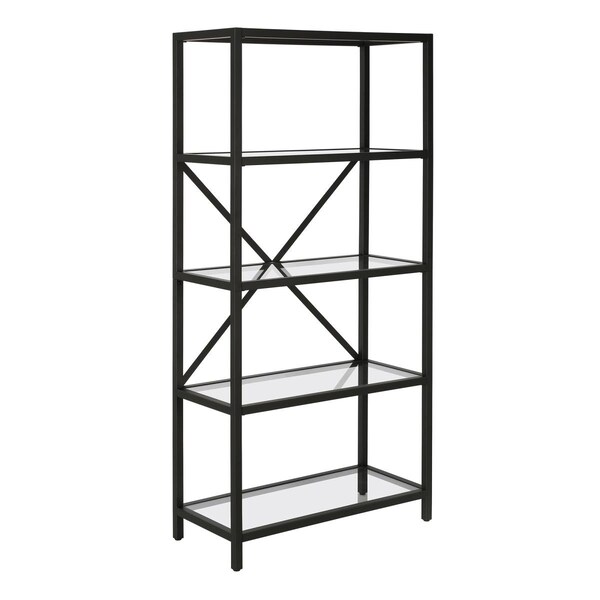 Hudson & Canal Henn &amp; Hart Etta Blackened Bronze Bookcase - 63 x 30 x 14 in. - BK0438