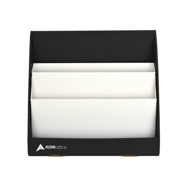 Adiroffice 3 Tiered Cardboard Bookshelf, Black, PK4 - ADI505-01-BLK-4PK