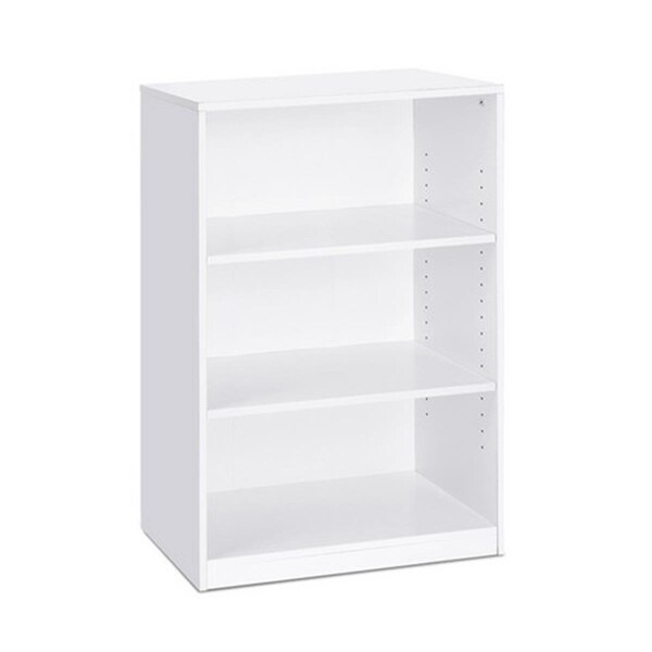 Highkey Jaya Simple Home 3-Shelf Bookcase White - 40.3 x 24.5 x 9.5 in. - LR377055