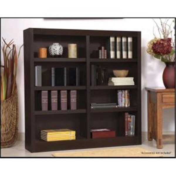 Concepts In Wood Concepts In Wood MI4848-E Double Wide Bookcase; Espresso Finish 8 Shelves - MI4848-E