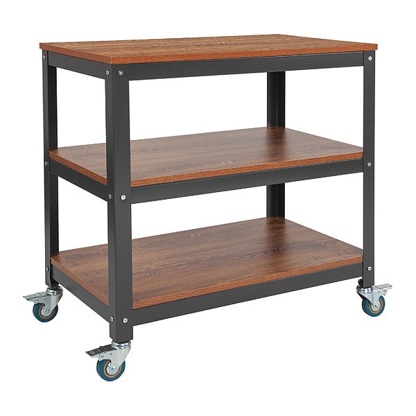 Flash Furniture Mobile Bookcase/Cart, Livingston, Brown - NAN-JN-2522B3-GG