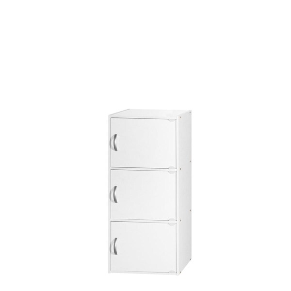 Made-To-Order 35.6 x 11.77 x 15.9 in. 3-Shelf & 3-Door Bookcase, White - MA2983183