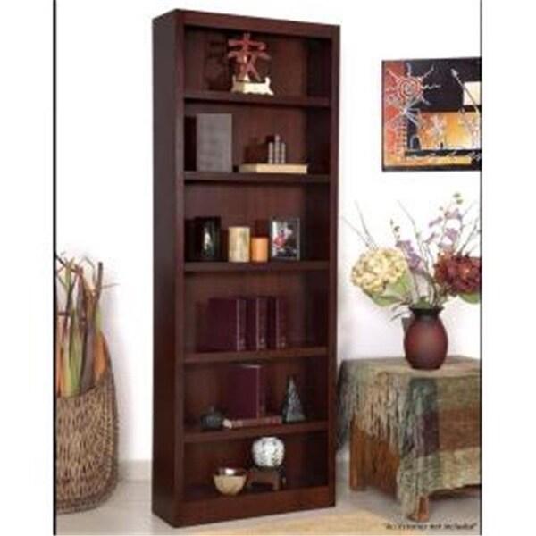 Concepts In Wood Concepts In Wood MI3084-C Single Wide Bookcase; Cherry Finish 6 Shelves - MI3084-C